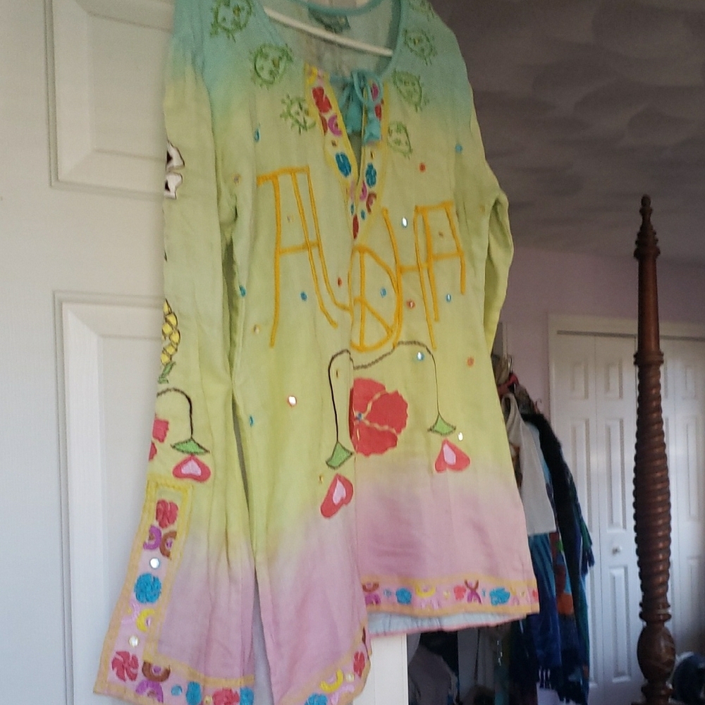Boho Colorful Tunic Top 🩵